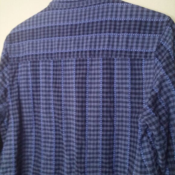Bobbie Brooks Shirt L Women Long Sleeve Fall Leaves Button Up Plaid Blue - Picture 2 of 15